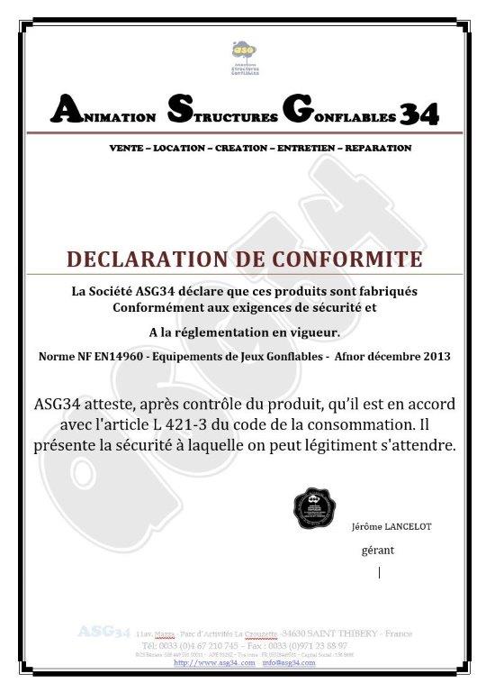 déclaration de conformité